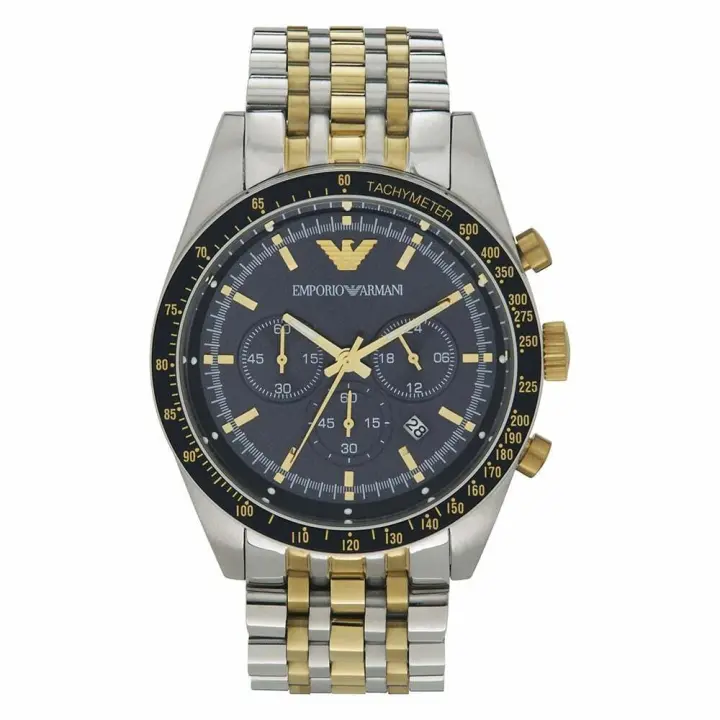 Emporio Armani Reloj hombre AR6088, con calendario, Incluye Caja Original, Diámetro: 46MM - 1