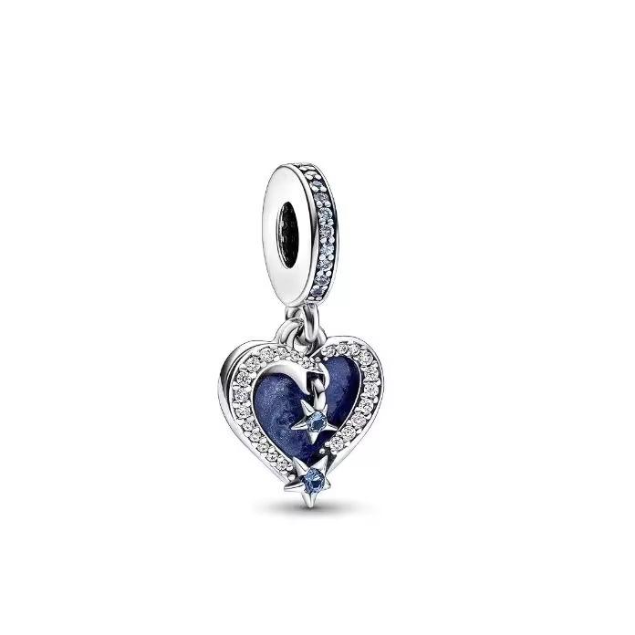 Pandora Colección Moments Luna-Colgante de Estrella Fugaz, Viene con un completo embalaje de Caja de Rego. - 1