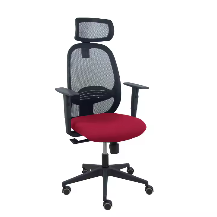 Silla Cilanco negra malla negra asiento bali granate brazo regulable cabecero regulable - 1