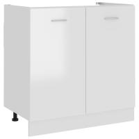 vidaXL Armario bajo fregadero “Lyon” madera ingeniería en color Blanco/Marrón roble/Roble ahumado y más | almacenamiento funcional diseño moderno para baño dormitorio sala - details 4