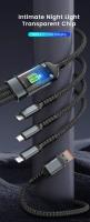 Cable De Carga Rápida 100W 3 En 1 LED Transparente Para Teléfono Móvil Tipo-C Android Longitud 1.2M Carga Rapida 6A Material Braided - details 0