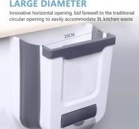 Cubos de Basura para la Cocina - Cubos de Basura Plegable 9L Multifuncional Bote de Basura Colgante Extraible para la Cocina,Utilizado en Cocina, Baño, Dormitorio, Automóvil (Con Gancho Invisible) - details 4
