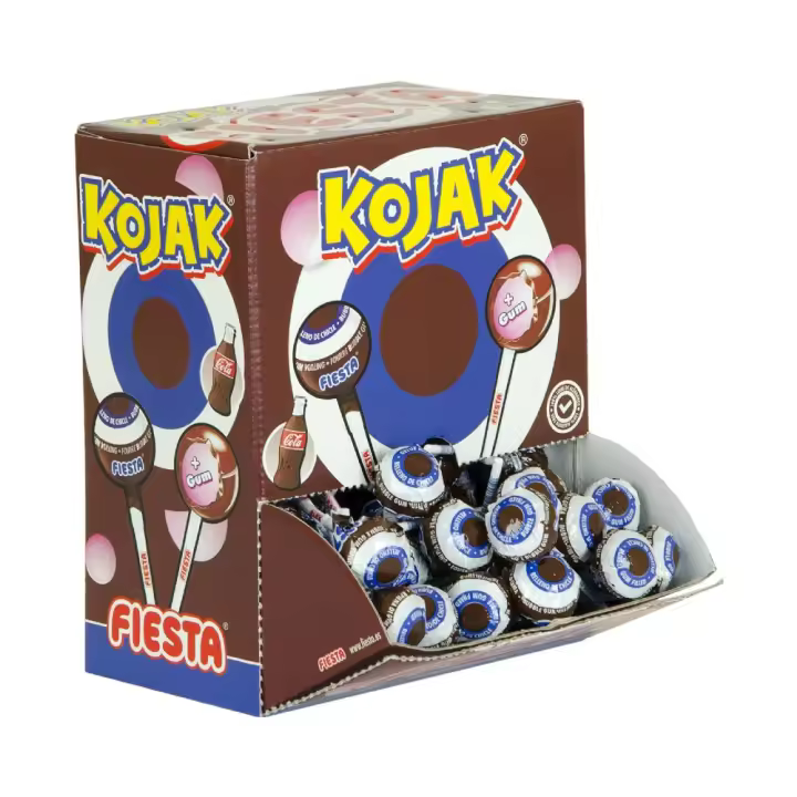Fiesta CHUPA CHUPS KOJAK con Chicle Sabor Cola 100 Unds Sin Gluten - 1