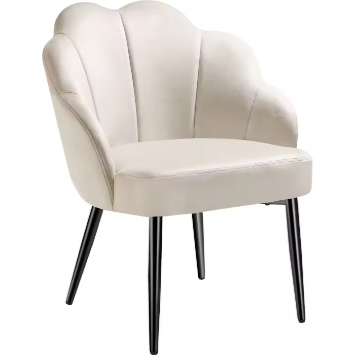 Tectake - Sillón de cóctel HELLEN 66 x 62 x 80,5 cm, Tapizado de terciopelo, Relleno de alta densidad, Amplio asiento, Respaldo curvado, Sillón en forma de concha, Butaca de salón, Sillón de lectura, Ideal para tu salón o dormitorio - 1