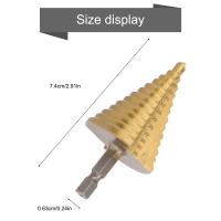 Broca Estep De Acero HSS Con Groove Recto Corte De Titanio 13 Pasos Brocas De Agujeros Múltiples Cono 5-35mm Para Madera Y Metal - details 2