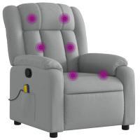 vidaXL Sillón de masaje reclinable de tela Gris claro, Gris oscuro, Negro Sillon Dormitorio Sillon Comodos Silla Relax Sillón Sofá - details 4