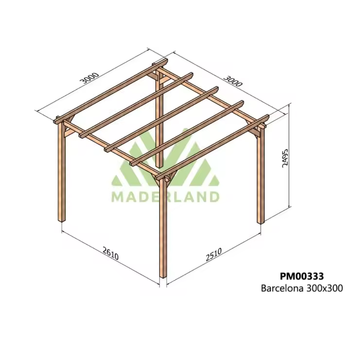 Pérgola de Madera Maciza Barcelona (Maderland) - Gardeneas - 1