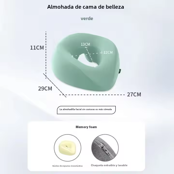 Almohada Face down Para Descanso Prone Ergonómica De Espuma De Memoria Almohada De Cabeza Para Masaje De Belleza Y Salón - 1