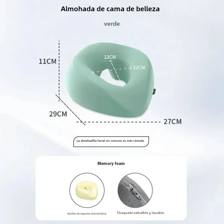 Almohada Face down Para Descanso Prone Ergonómica De Espuma De Memoria Almohada De Cabeza Para Masaje De Belleza Y Salón - 1