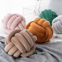 Cojín Decorativo De Estilo Art Deco Con Rayas Y Nudo En Color Crema Blanco Hecho a Mano Suave Y Moderno Para Decoración De Hogar Y Sofá Regalo - details 5