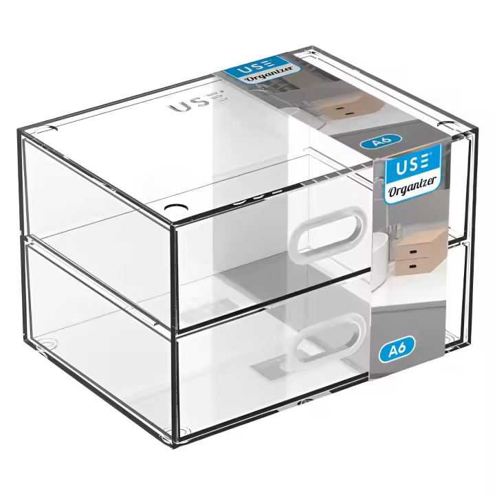LILI HOME Cajoneras de Metacrilato Transparente - Variedad de Modelos y Tamaños ofrecen una solución moderna y práctica para almacenar una amplia gama de artículos, desde cosméticos y joyería hasta material de oficina y accesorios. - 1