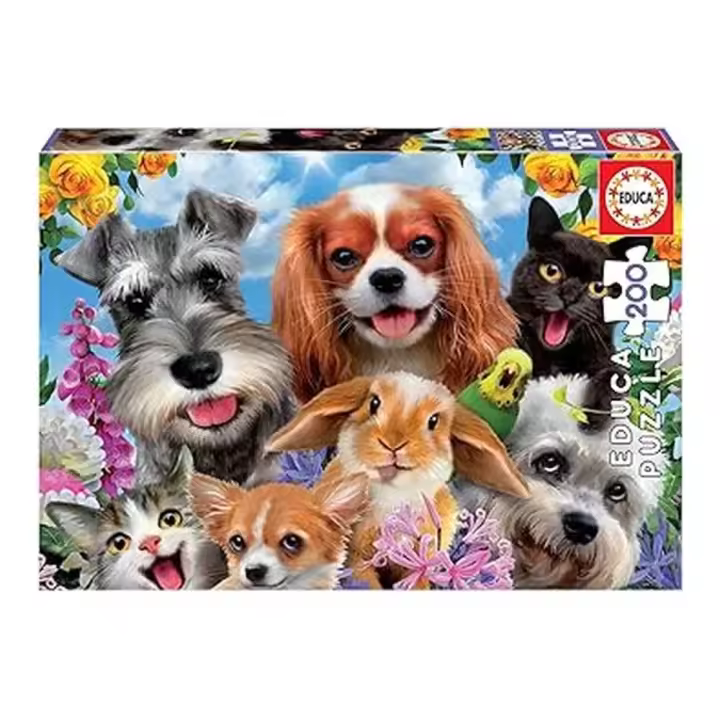 Educa Puzzle Infantil Selfie de Mascotas 200 Piezas 19293 - 1