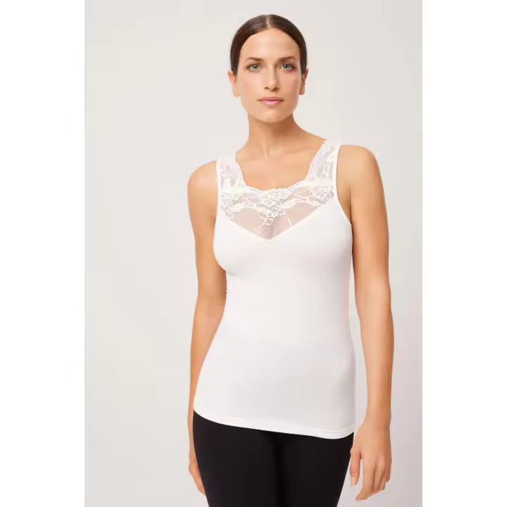 Ysabel Mora - TÉRMICO Camiseta encaje sin mangas marfil - 1