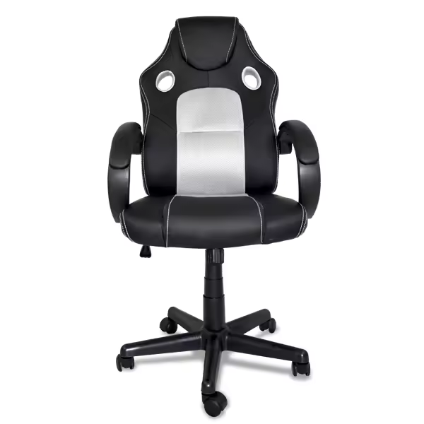 TIENDUX Silla Gaming Ergonómica Reclinable con Cojín Lumbar y Cervical | Altura Ajustable, Reposabrazos Ajustables, Ruedas 360° - 1