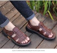 Sandalias Para Hombre Nuevas Zapatillas De Playa Cuero Tacones Antideslizantes Y Gruesos Verano Sandalias De Cuero Para Exteriores - details 4
