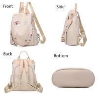 Mochila De Oxford Impermeable Para Mujer Estilo Casual Bordada De Alta Capacidad Bolsa De Viaje Y Compras Con Cierre De Cremallera - details 2