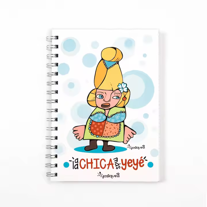 YOSIQUESE Libreta A-5 | Modelo: 'A la chica mas yeyé' | Productos y regalos solidarios hechos por personas con discapacidad - 1