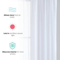 Cortinas De Yarn Blanco Sólido Para Ventanas De Sala De Estar Cocina Modernas Cortinas De Tulle Voile Para Decoración De Hogar Y Oficina - details 0