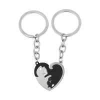 Llavero Yin Yang Gato Abrazando Pareja Acero Inoxidable 2 Piezas Regalo De Día De San Valentín Llaveros De Moda Unisex - details 1