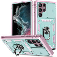 Funda Protectora 360 Grados Para Samsung Galaxy S24 S23 Ultra S22 plus S21 S23FE Note20 Ultra A54 A14 Con Cámara Slider Magnética Antisuciedad Antideslizante Doble Capa - details 13