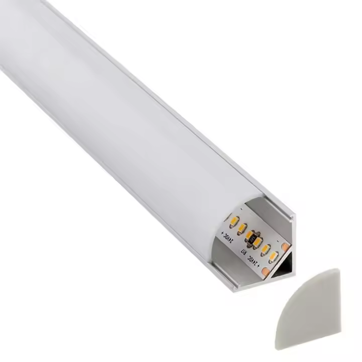 LEDBOX KIT - Perfil aluminio KORK-mini para tiras LED, 1 metro. Perfiles para tiras LED, Perfiles para esquinas - 1
