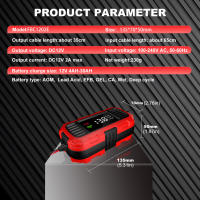 Cargador De Batería Para Coche 12V 2A Con Pantalla Digital Herramienta Inteligente De Carga De Batería Trickle Mantenedor Para Batería De Coche Y Camión - details 7