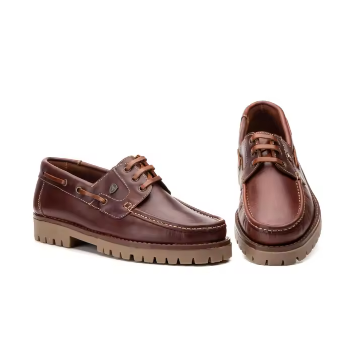 Iberico Shoes Zapatos Iberico 8802 Color Marron Hombre Piel Cordones Náuticos Clásicos España - 1