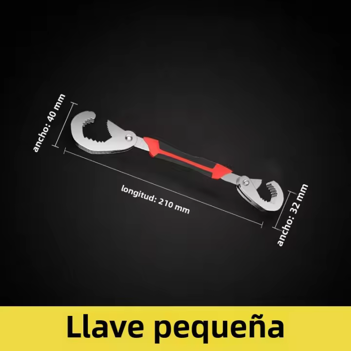 Juego De Llaves De Dos Manos Ajustable Multifuncional De Acero Al Carbono Para Tubería Universal Herramienta Manual De Grip - 1