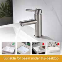 Grifo de Lavabo de Acero Inoxidable, Mezclador Monomando para Lavabo, Níquel Pulido, Mundo - details 4