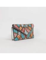 Bolso mujer bandolera estilo sobre con abalorios bodas eventos c gris y azul - details 1