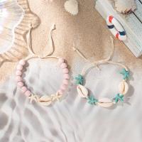 Collar Boho De Concha Natural Para Mujeres Y Niñas Con Estrella De Mar Y Caracol Cadena De Hilo Suave Joyería De Playa Para Vacaciones Regalo - details 1