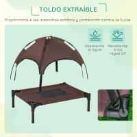 PawHut Cama Elevada para Mascotas Portátil con Toldo Extraíble Tela Transpirable al Aire Libre para Interior y Exterior 61x46x62 cm - details 5