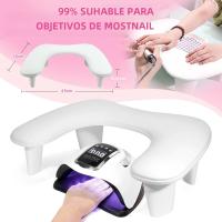 Almohadilla De Manicura De Cuero PU Portátil Con Diseño De Inclinación Soporte Desmontable Para Uñas Herramienta De Manicura - details 4