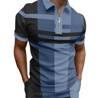 Camisa Polo Hombre Verano Manga Corta Color Suelto Cremallera 100% Poliéster Secado Rápido Ajustada Negocios Camisas De Cuello Alto - details 2