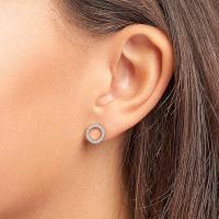 Pendientes Pandora Signature Sparkling Circle con circonitas cúbicas transparentes，Incluye Caja Original - details 1