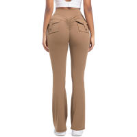 SSITO Mallas de gimnasio de pierna Ancha para Mujer, Mallas de Yoga de Alta elasticidad, sensación desnuda, ropa de trabajo de compresión para Fitness con bolsillos, pantalones de Yoga de pierna - details 14
