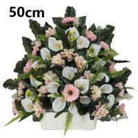 Centro de Flores para Cementerio Gerimport | Ramos de Flores para Todos los Santos | Flores Artificiales de Tela | Ancho 50cm | Alto 40cm | Personalizar Color y Medida | Contacto con Nosotros - details 0