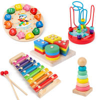 Juguete Montessori De Madera Con Xilofón Campana Cuentas Batería Y Columna Instrumentos Musicales Para La Educación Temprana De La Infancia - details 0