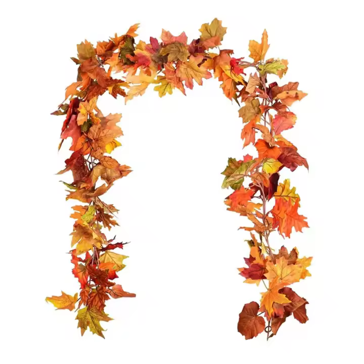 Guirnalda Artificial De Hojas De Arce 200CM Para Decoración De Habitaciones Jardines Bodas Fiestas Halloween Y Navidad - 1