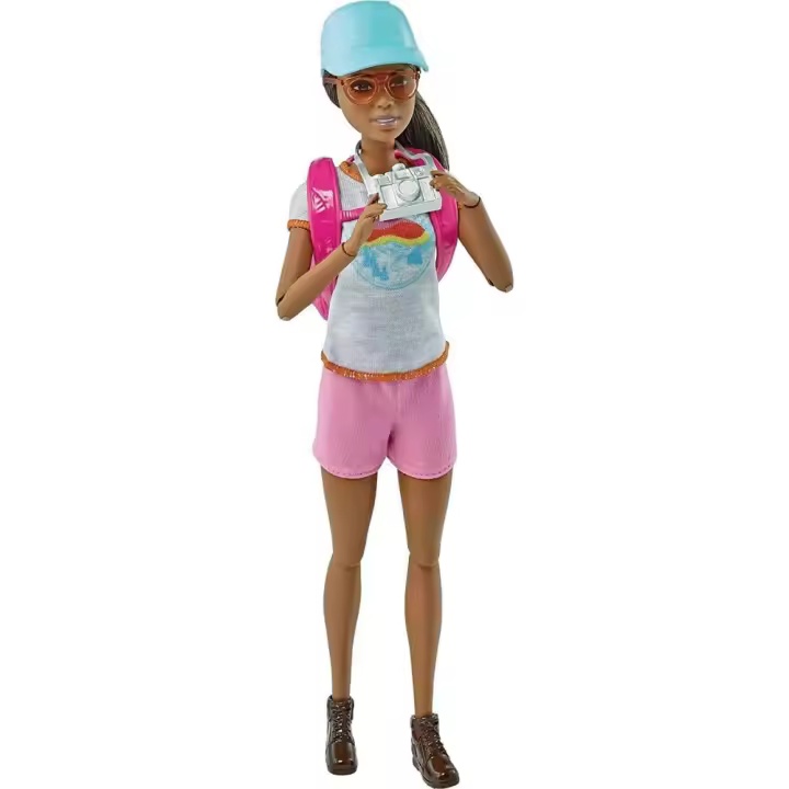 Barbie senderista con perro muñeca articulada con ropa de senderismo y gorra original de Mattel (GRN66) - 1