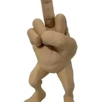 Figura de dedo medio con patas, escultura de dedo medio impresa en 3D, divertida estatua de dedo medio, accesorio de escritorio para el hogar, oficina, figura de dedo medio, regalos de broma, suministros para fiestas (naranja, L-7 pulgadas) - 1