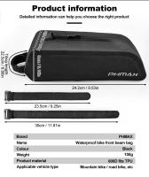 Bolsa De Marco De Bicicleta PHMAX Gran Capacidad Impermeable Accesorios De Bicicleta Para Ciclismo Negro Adecuado Para Mountain Bike Y Road Bike - details 2