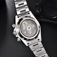 Reloj Mecánico De Moda PAGANI DESIGN 2023 Para Hombre Con Bezel Arcoíris Acero Inoxidable Resistente Al Agua Y Shock Con Calendario Completo Y Semana Display Cristal De Zafiro - details 4