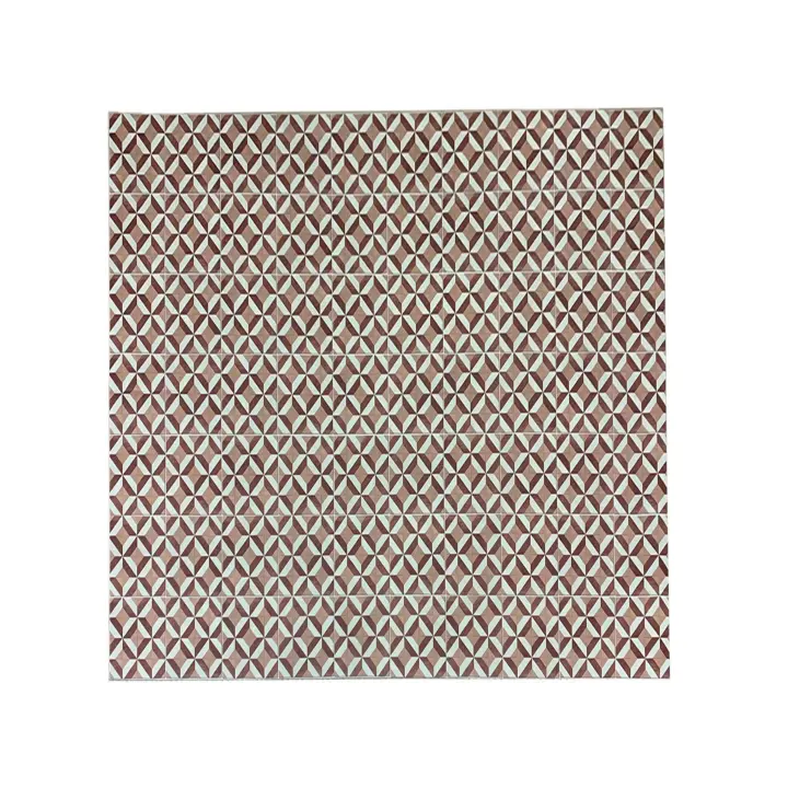 Alfombra Vinílica T & I 1979 ALFOMBRAS Y MOQUETAS - Diseño Geométrico Vintage - Color Beige, Gris y Salmón - 1