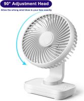 Ventilador de Mesa Silencioso de 4 niveles y velocdad variable de 90 °, mini VENTILADOR DE Mesa recargable por USB, adecuado para dormitorio. - details 3