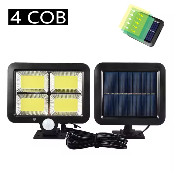 Luz Solar Recargable Con Sensor De Movimiento Exterior 1/4/6 COB Luz De Pared Impermeable Emergencia Calle Jardín Porche LED - 1