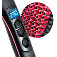 Pelo Alisador Profesional with Pantalla LED y 200 ℃ Ajustable - Tecnología Iónica para Melo Rizado/Muy Rizado | Funciona en Húmedo y Seco, cerámica de Turmalina + Cerdas Refrigeradas | Regalo Perfecto para Mujeres with Cabello Rebelde (Exclusive Miravia) - details 2