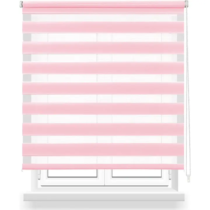 Estor enrollable de doble capa Noche y Día,disponible en varios colores Blanco,gris,rosa,negro.DIsponible en varias medidas 160x180cm，140x180cm,120x180cm,100 x 180 cm,80x180cm - 1