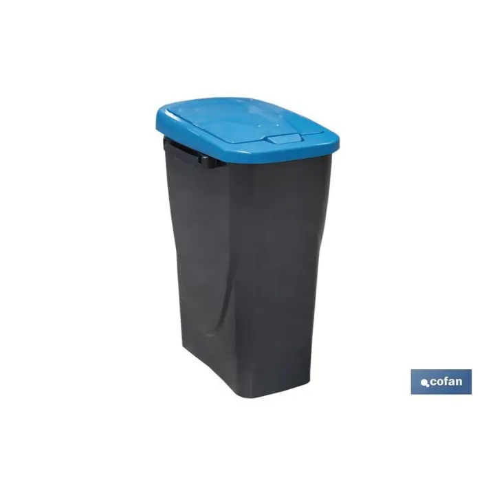 Cubo de basura para reciclar 25 litros  color azul 21.5 x 36 x 51 cm - 1