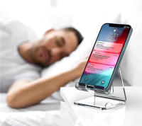 Soporte De Teléfono Móvil De Acrílico Transparente Para Escritorio Compatible Con iPhone 14 13 pro Samsung Soporte De Montaje Para Teléfono Sin Cargador Universal - details 7